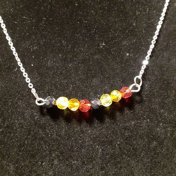 Handmade Multicolored Crystal Necklace 18" - Picture 2 of 4